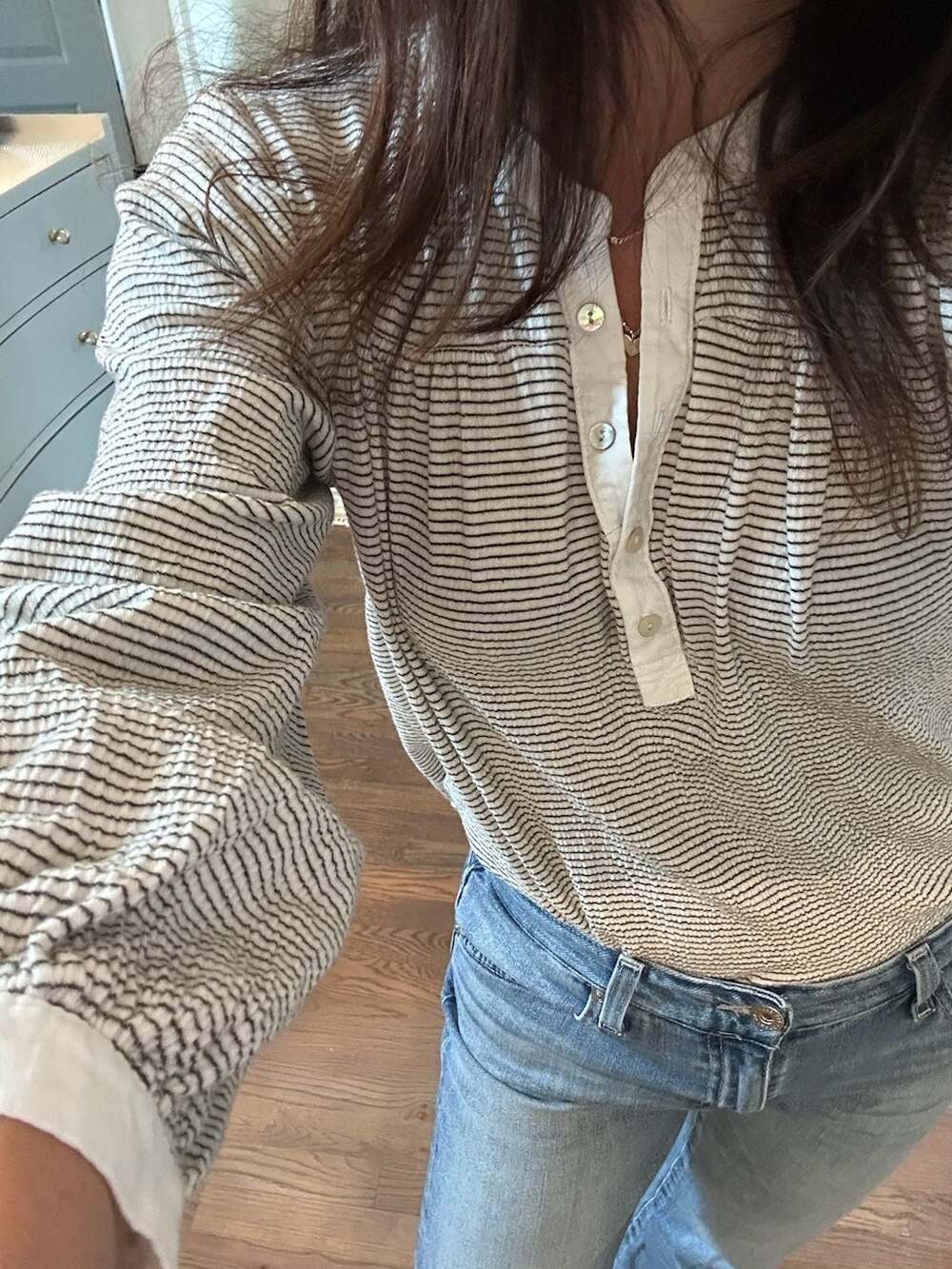 Dolan Anthropologie brand Left Coast Ferry Striped Henley Top for Anthropologie